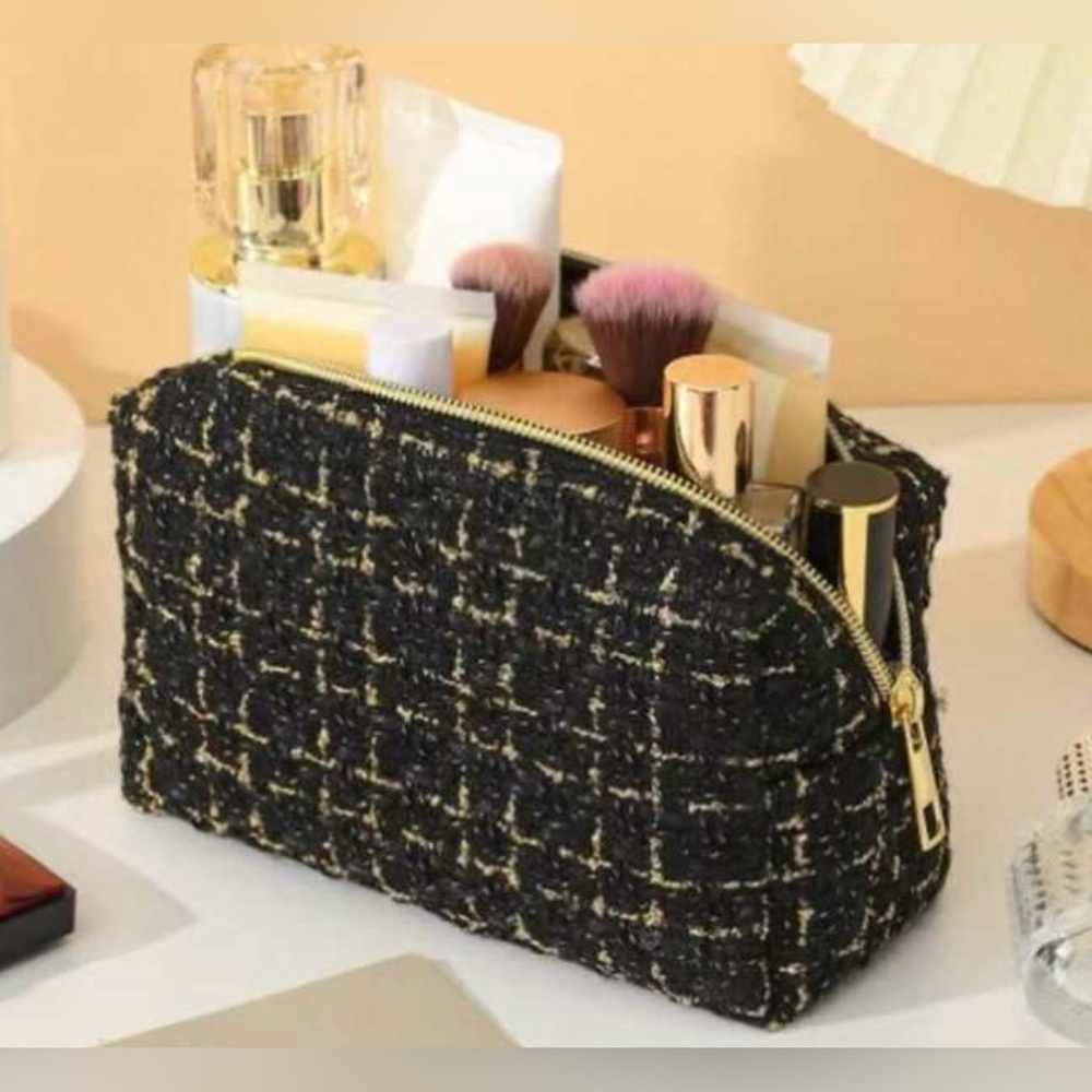 Tweed Black Makeup bag or Pencil pouch - Picture 1 of 2